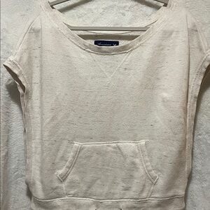 American Eagle Outfitters Cream Textured Sweatshirt